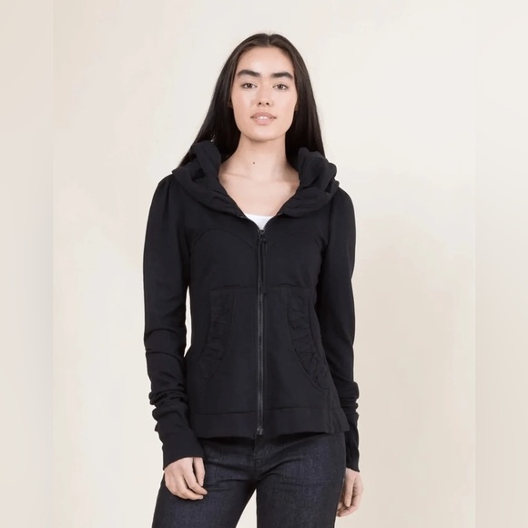 PRAIRIE UNDERGROUND Cloak Hoodie In Black Long Sleeve Full Zip Sweatshirt Jacket - Picture 1 of 12